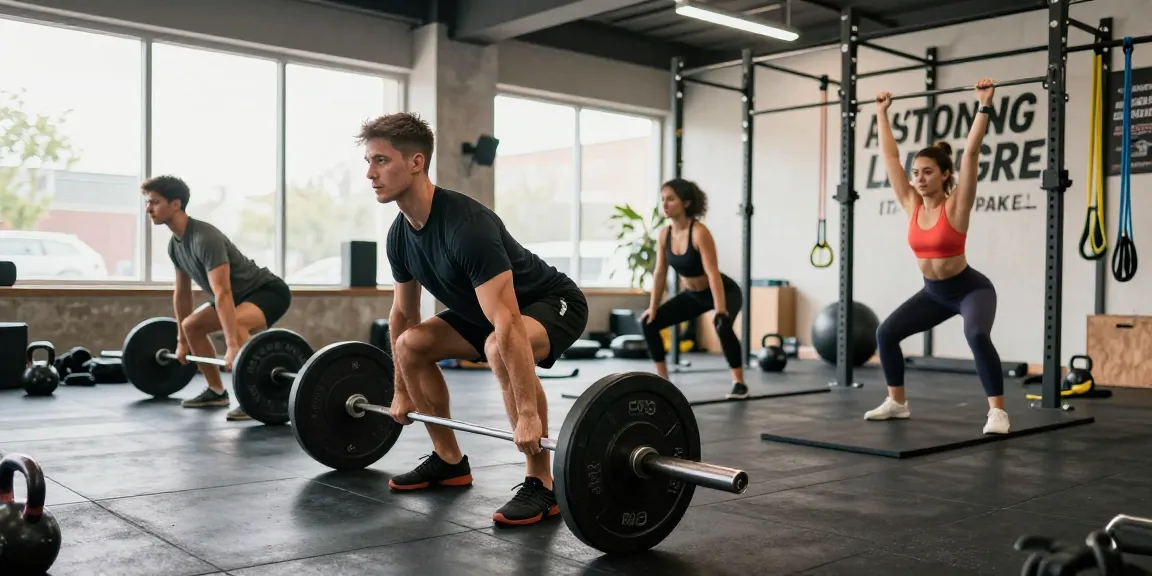 Engaged athletes at Akra Labs Steroidshop-inspired gym, showcasing energy and teamwork.