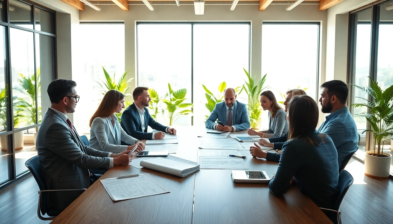 Discussing Escrow Services with professionals in a bright, modern meeting room.
