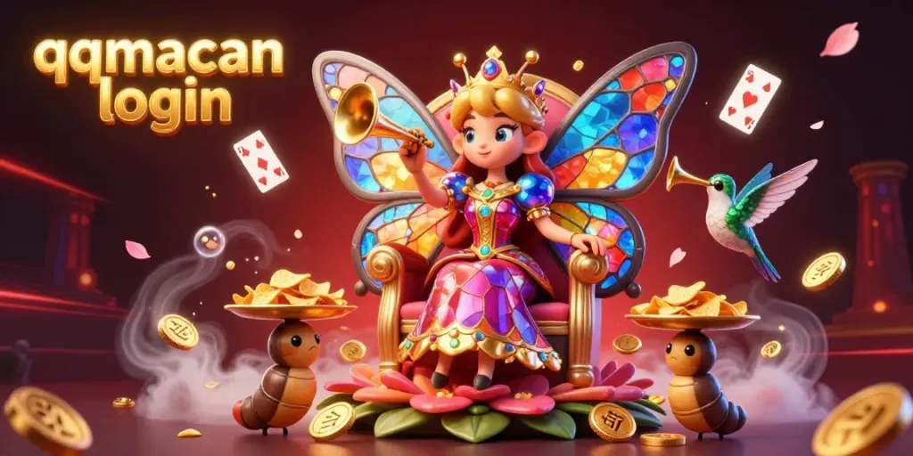 Engage and win with qqmacan login while enjoying a vibrant 3D casino scene bursting with energy.